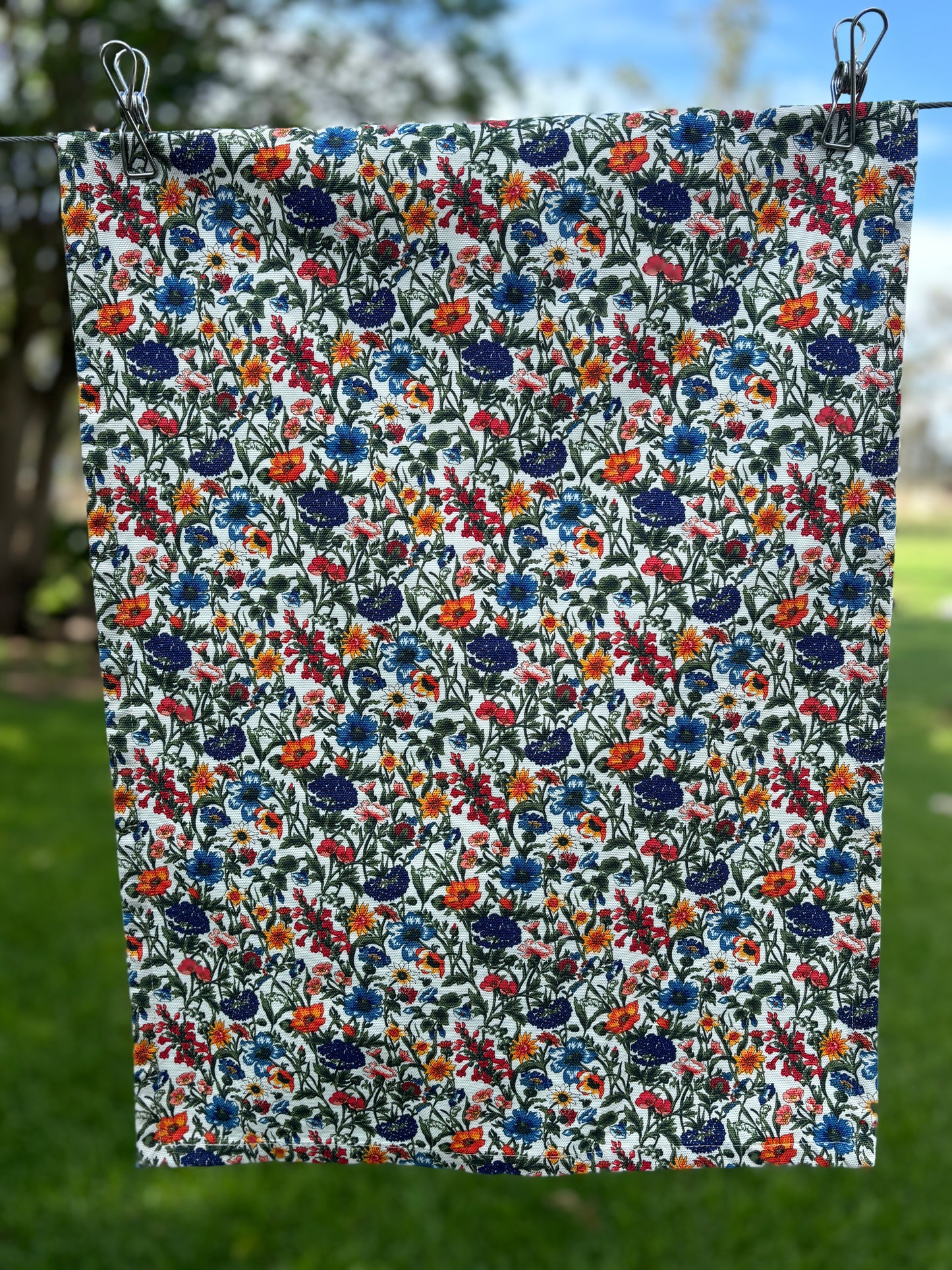Liberty Fabric, Cotton Tea Towel. Field Flowers and Rachel