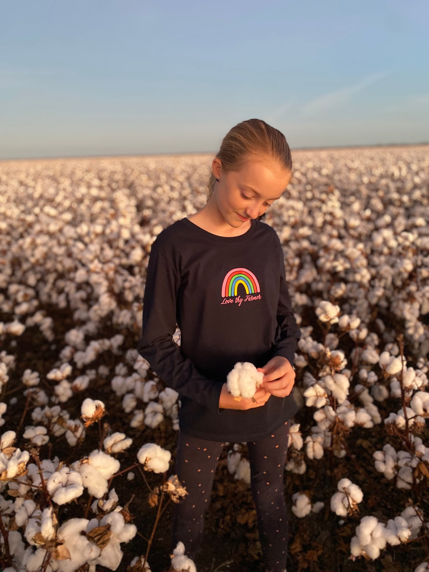 Kids' Long Sleeve Rainbow T-Shirt in Navy