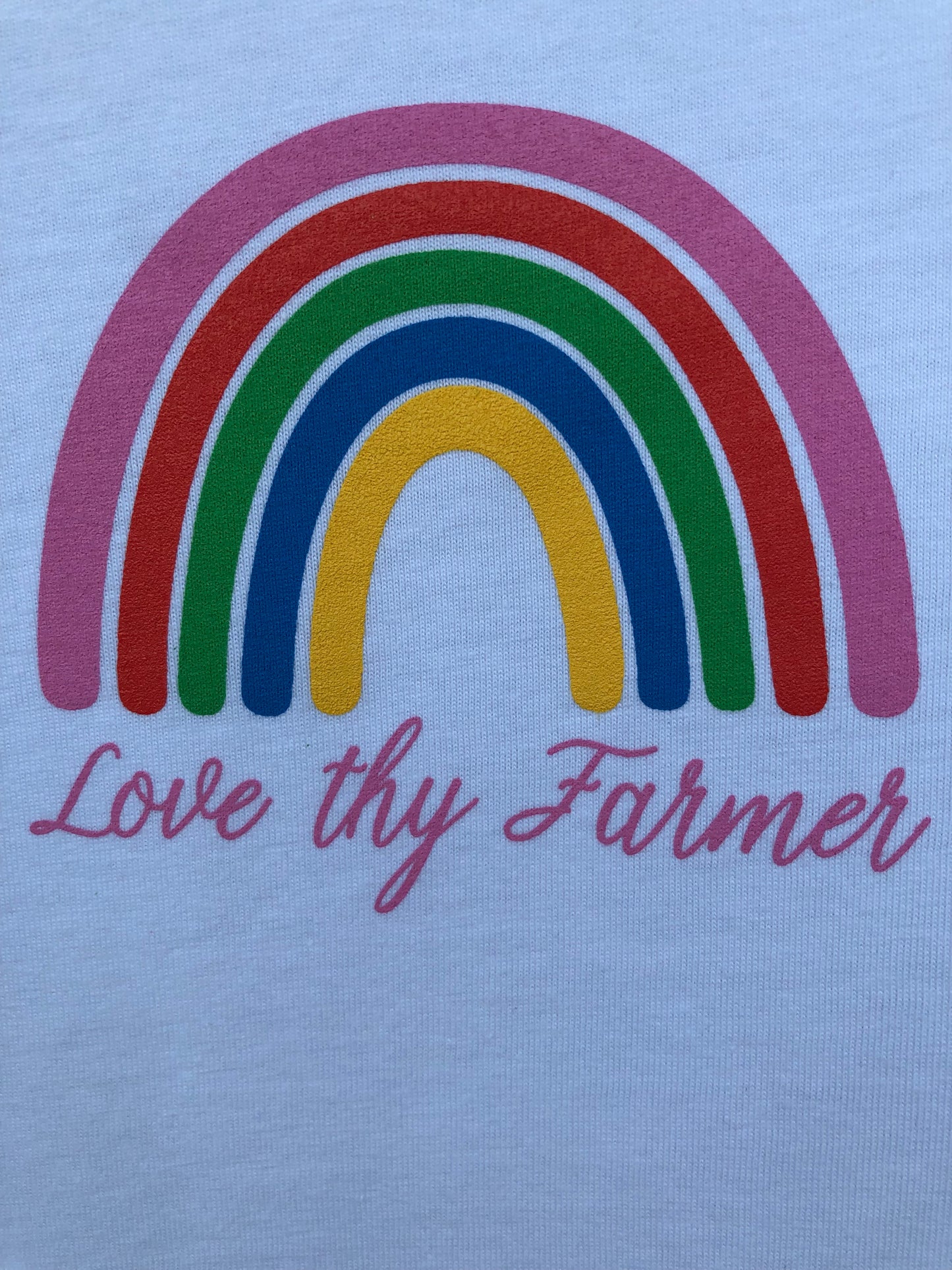 Ladies' Short Sleeve Rainbow T-Shirt in White